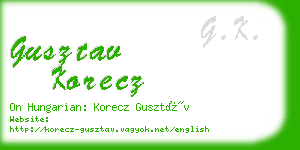 gusztav korecz business card